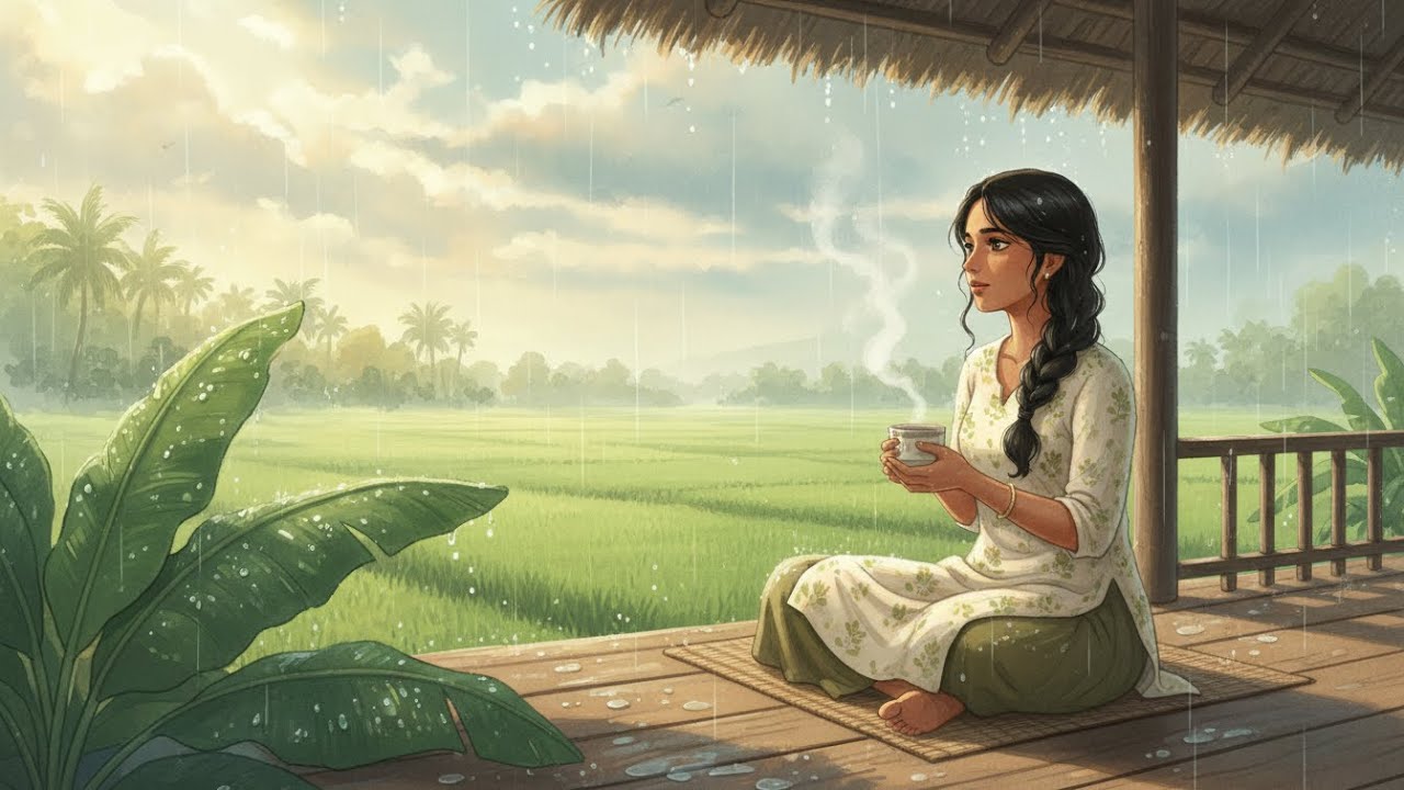 Monsoon Morning in a Kerala Village | Cozy Slow Living | Ghibli Inspired  