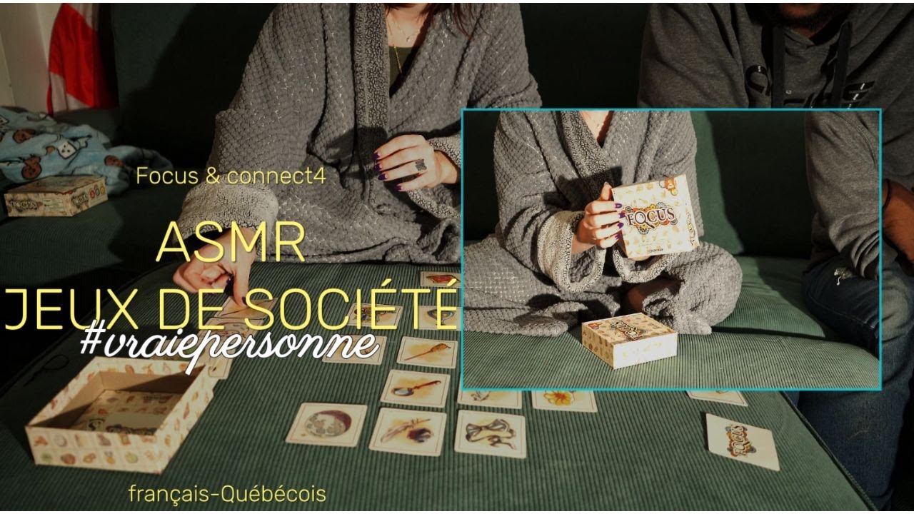 ASMR. Québec. Français. Jeux de société avec vraie personne. Tingles avec cartes et pièces.
