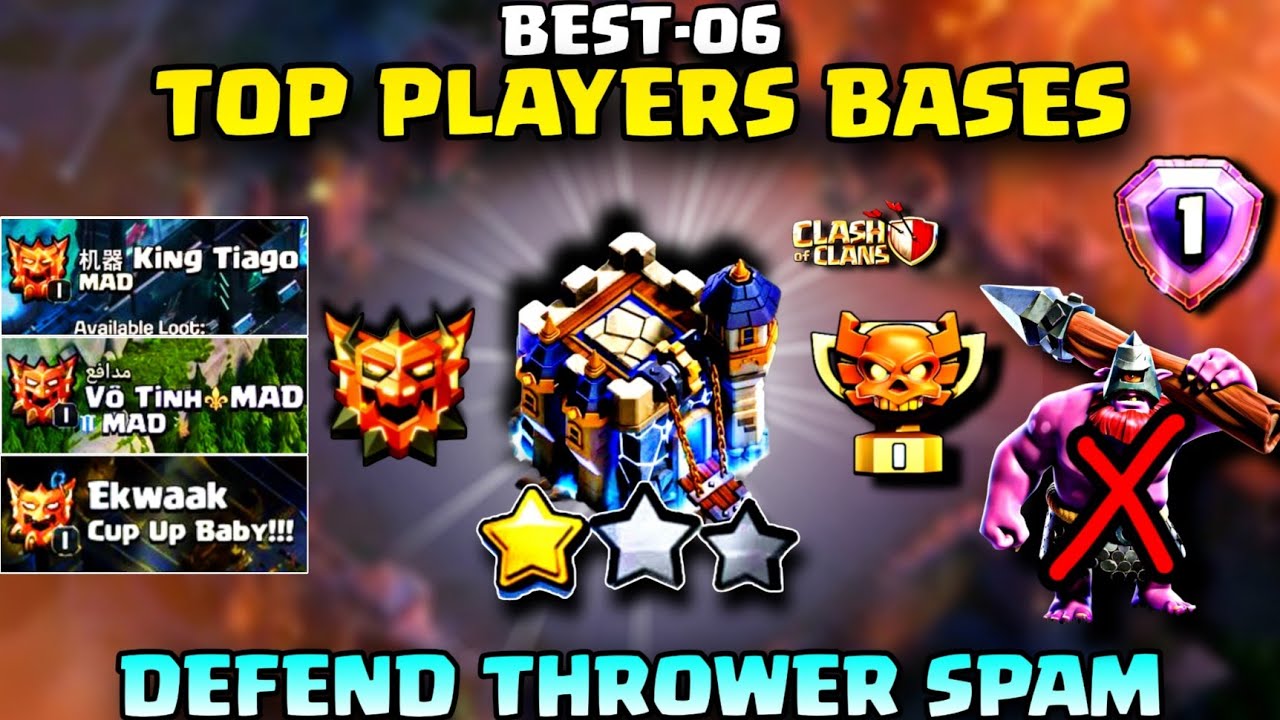 Top 6 Best Town Hall 18 Legend Bases for 1 STARS ! With TH18 War and cwl Base Link (Clash of Clans)