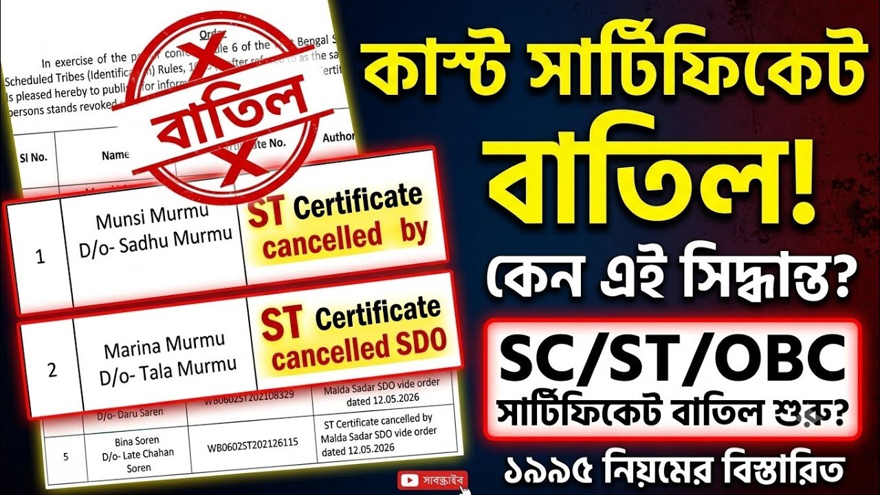 Why are SC/ST/OBC certificates being cancelled? #WhatIsThe1995ActRule #CancellationOfCasteCertifi...