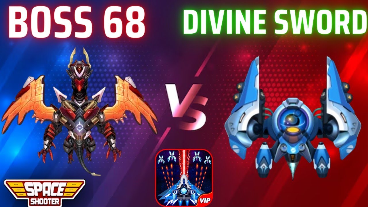 Space Shooter Divine Sword Ship Vs New Boss 68 | Space Shooter Galaxy Attack | Zambario Gamers