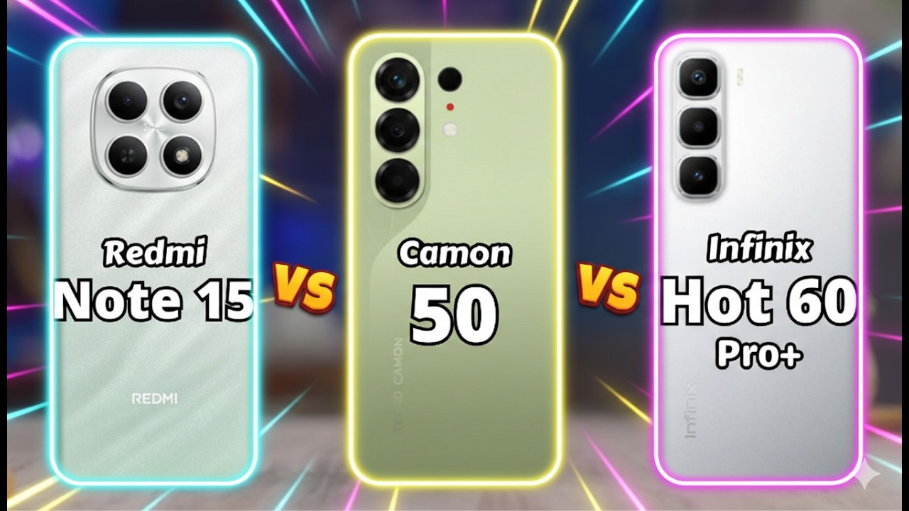 Redmi Note 15 vs Tecno Camon 50 vs Infinix Hot 60 Pro Plus