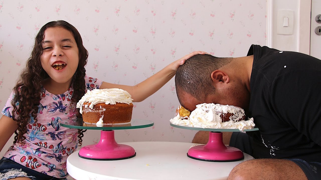 DESAFIO DA TORTA NA CARA COM O PAPAI