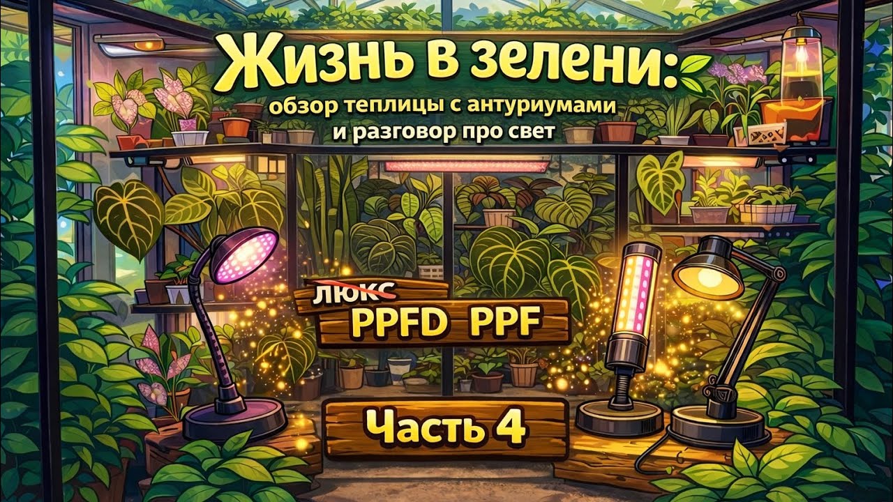 Показываю антуриумы в теплице 🌿 и немного рассказываю про свет