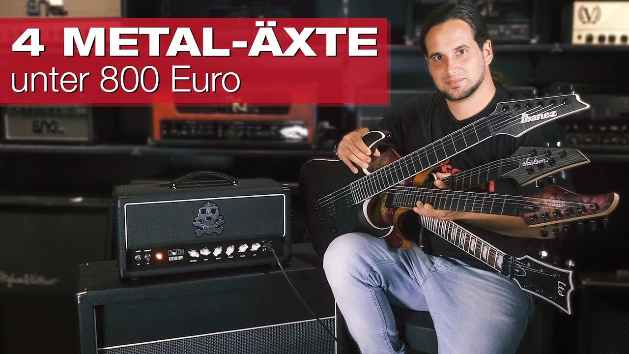 4 Metal E-Gitarren zwischen 600 und 800 Euro