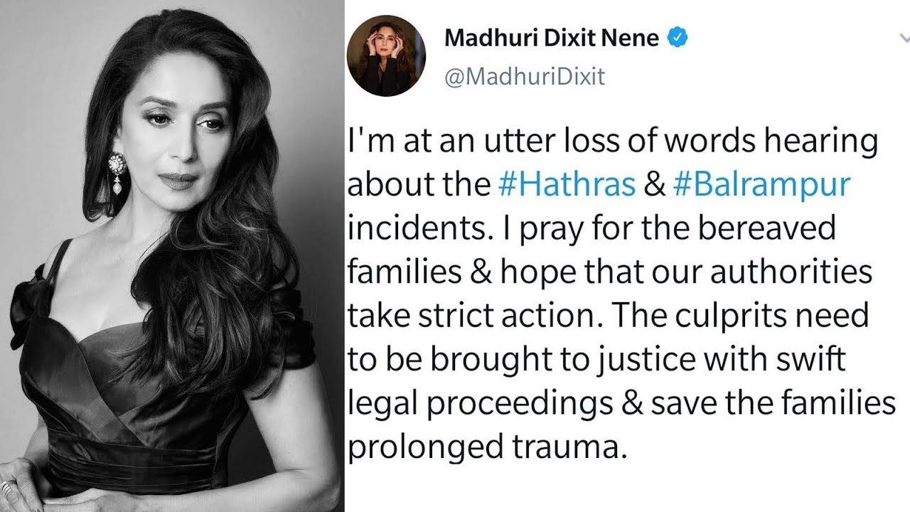 Madhuri demands strict action against Hathras and Balrampur gang-rape culprits
