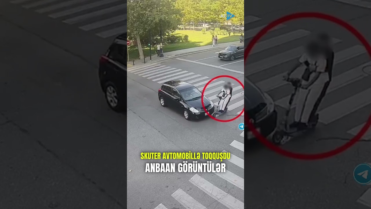 Skuter Avtomobillə Toqquşdu - Anbaan G&ouml;r&uuml;nt&uuml;lər #qeza #baku #reels