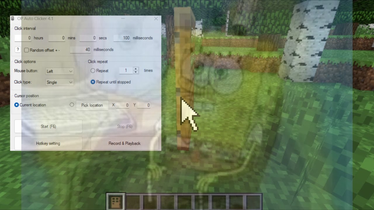 Making my ears bleed with an autoclicker in Minecraft