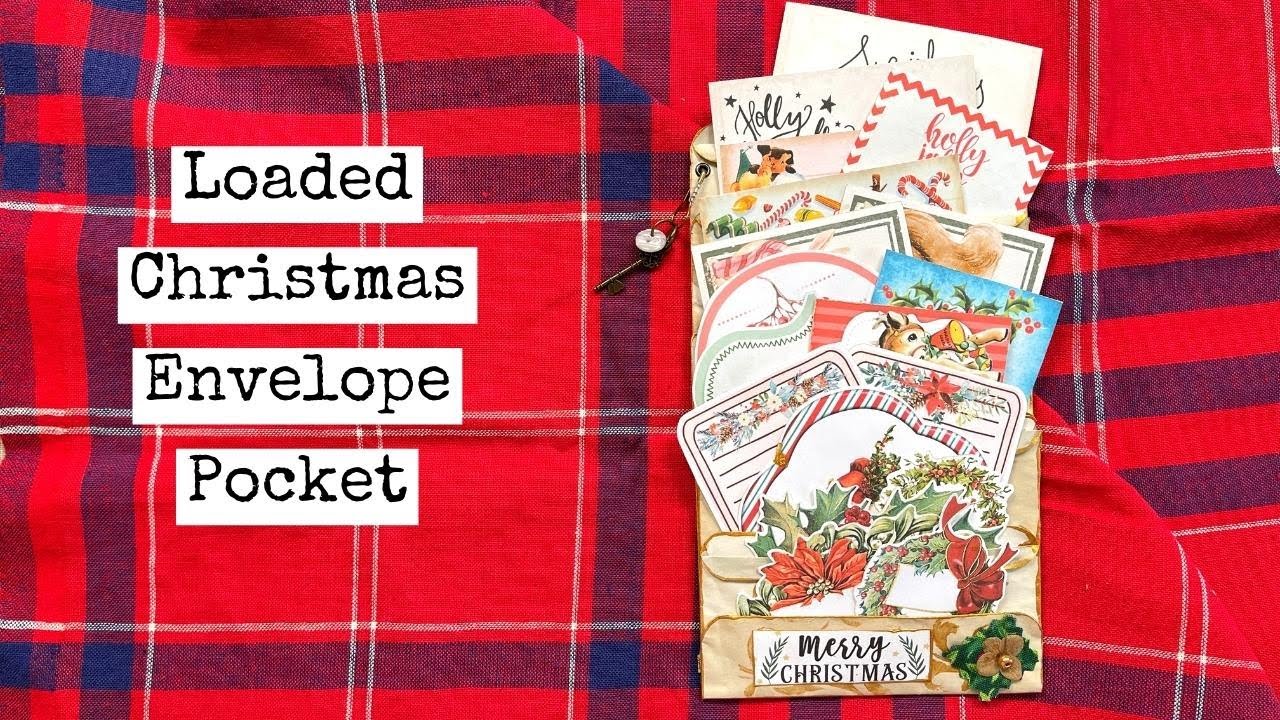 Beginner Tutorial Loaded Christmas Pocket from Envelopes/Digital Collage Club DT Project