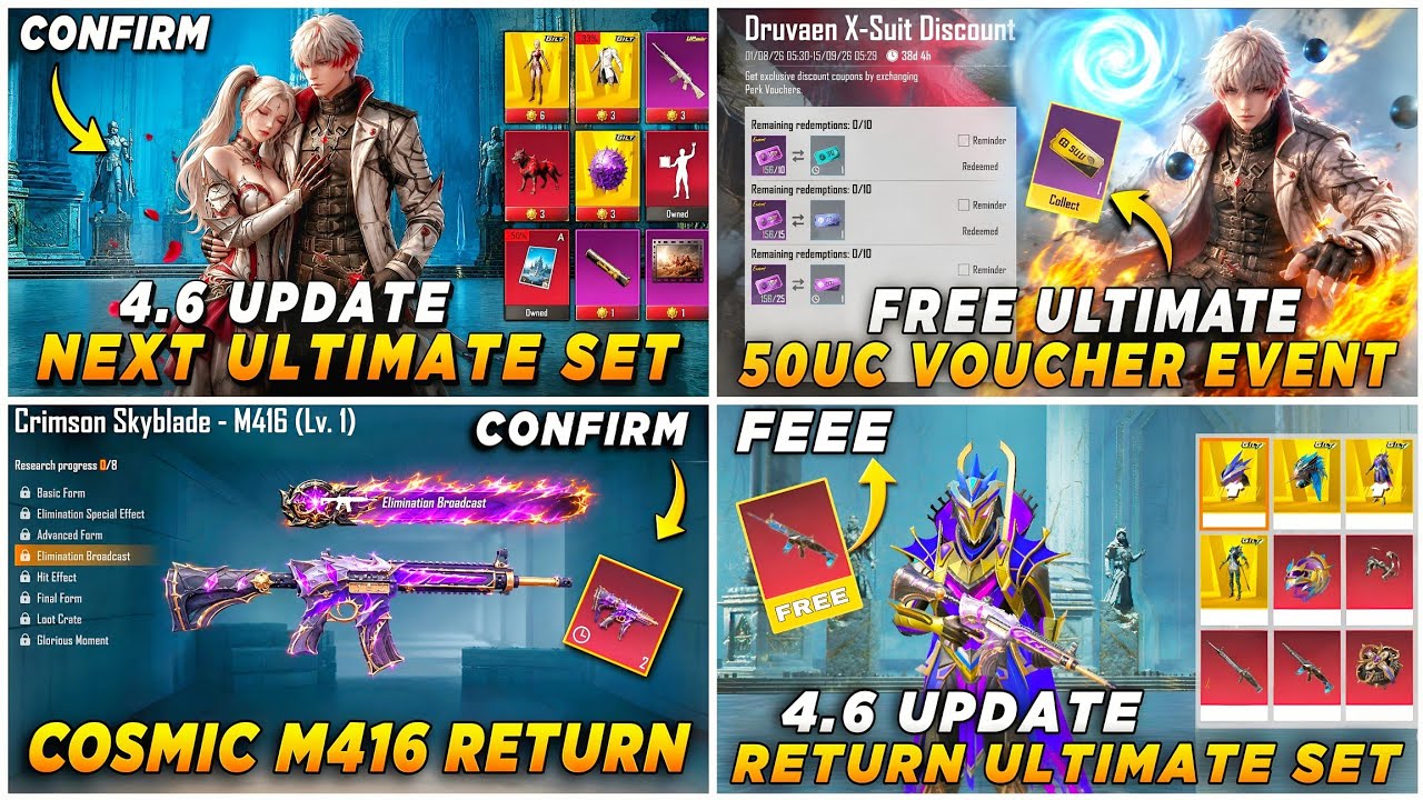 🔴 NEXT ULTIMATE SET 4.6 REWARDS ✅ COSMIC M416 RETURN 🔥 NEXT PRE ORDER EVENT 😍 RETURN ULTIMATE SET 🤯