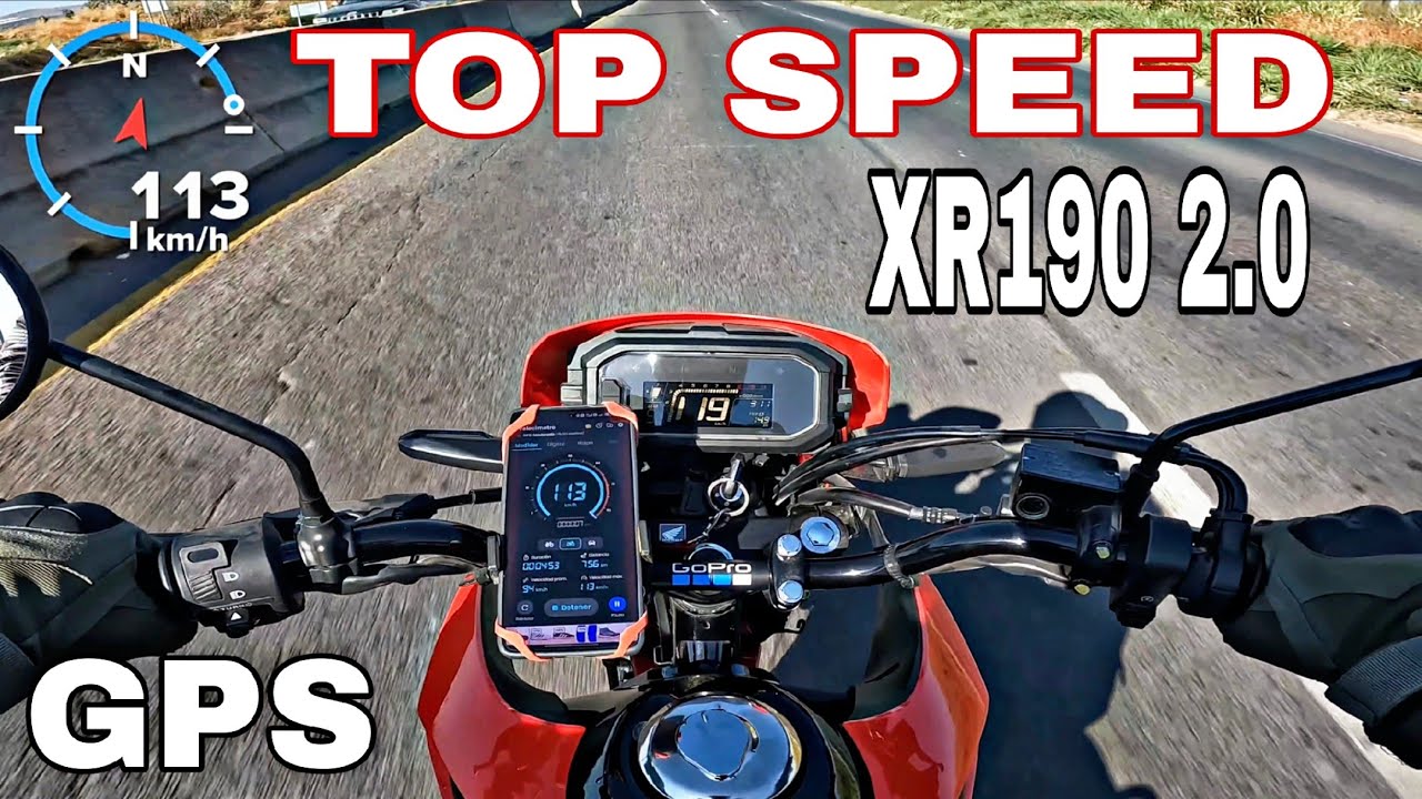 VELOCIDAD MÁXIMA HONDA XR190 2.0 | TOP SPEED GPS HONDA XR190 2.0