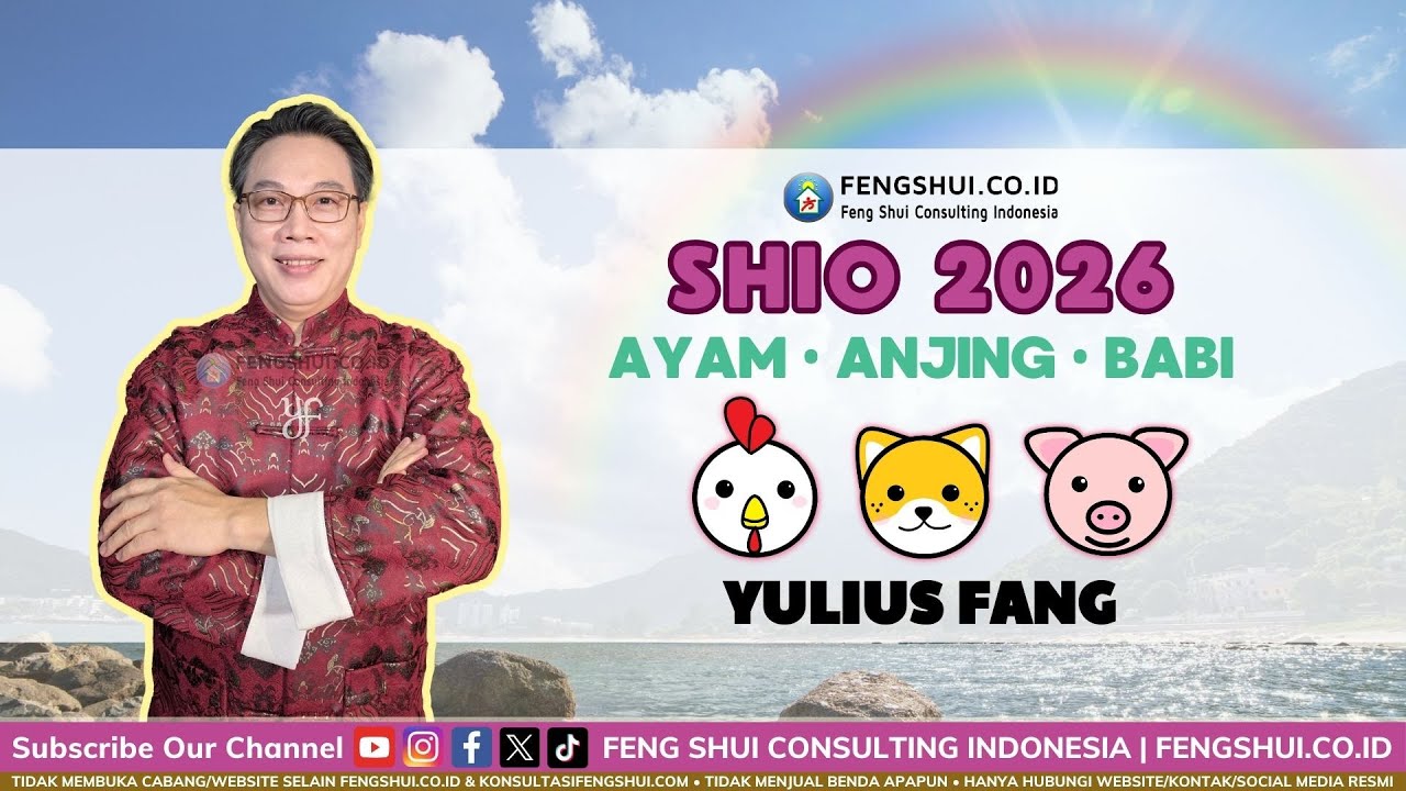Shio 2026 - Shio Ayam 2026, Shio Anjing 2026, Shio Babi 2026 (Yulius Fang - fengshui.co.id)