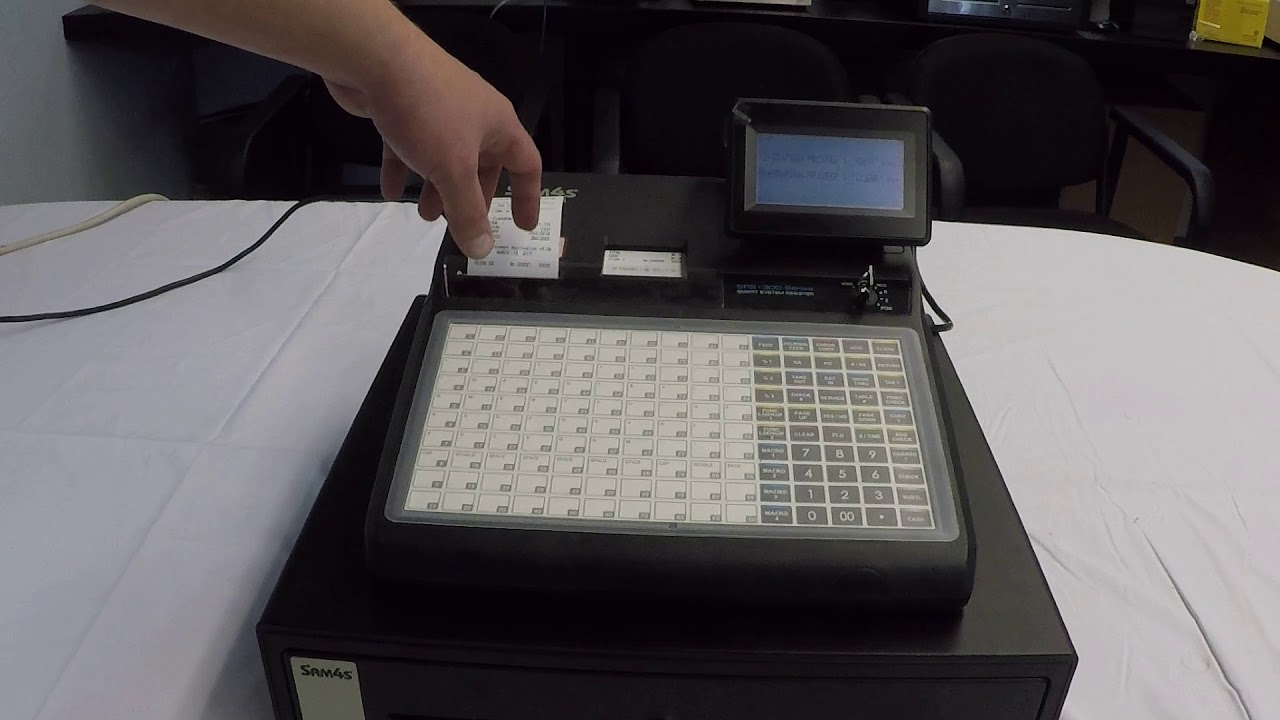Performing a RAM all clear on the SPS-300 series cash register
