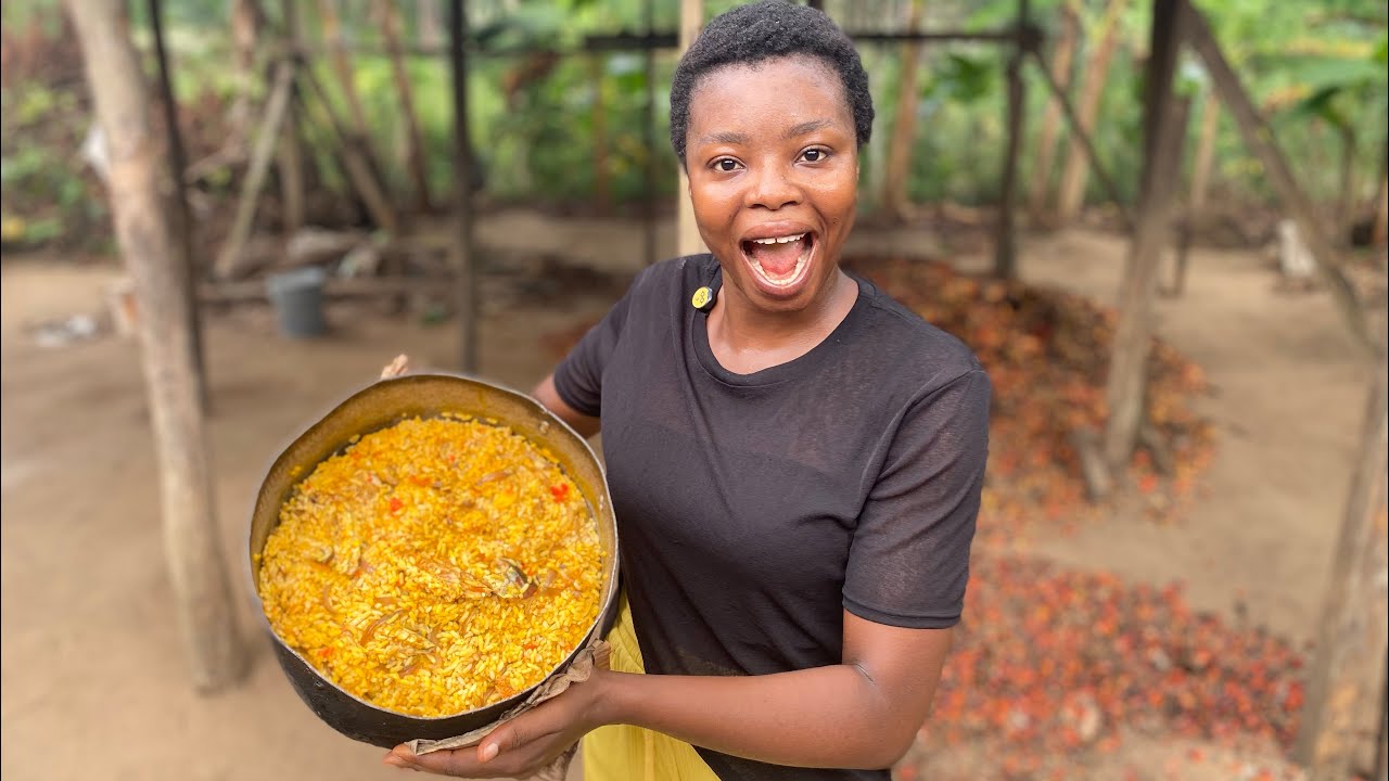 Remote African village: cooking the native rice I grew up eating 