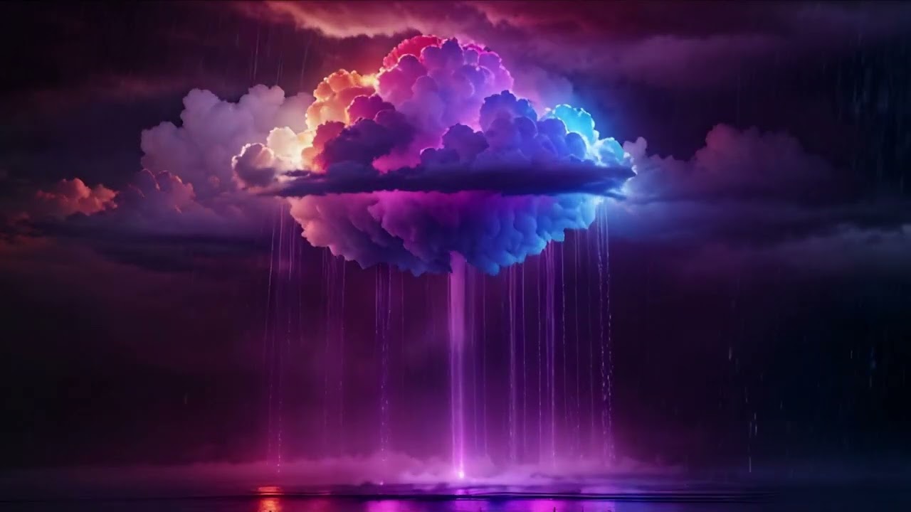 4K Serene Purple Rain Background: Perfect for Relaxation and Focus 🌧️💜 Screensaver, 2H, No sound
