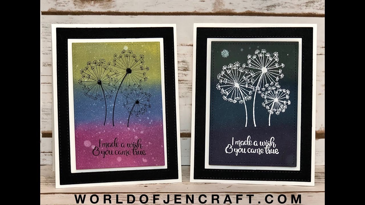 Embossed Stampin' Up! Dandelion Wishes with Distress Oxide Inks
