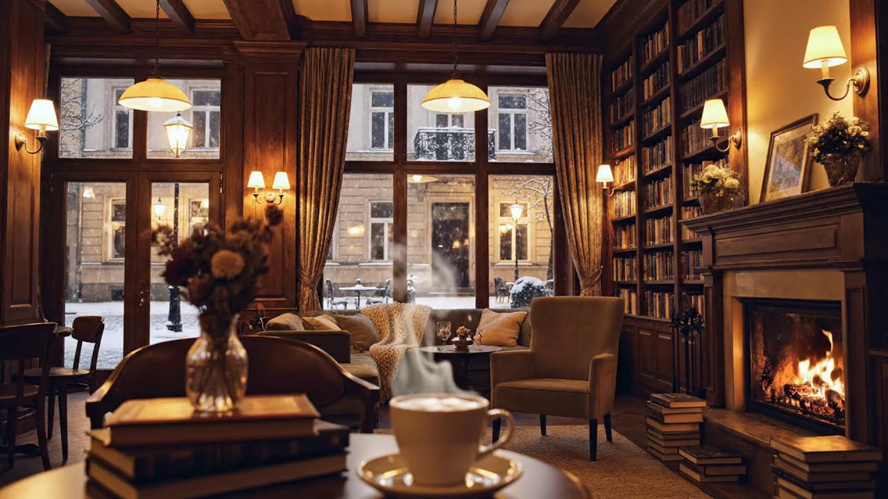 Cozy Night Jazz Music ⛄ Smooth Jazz Instrumental Music at Coffee Shop Ambience for Deep Focus & Work