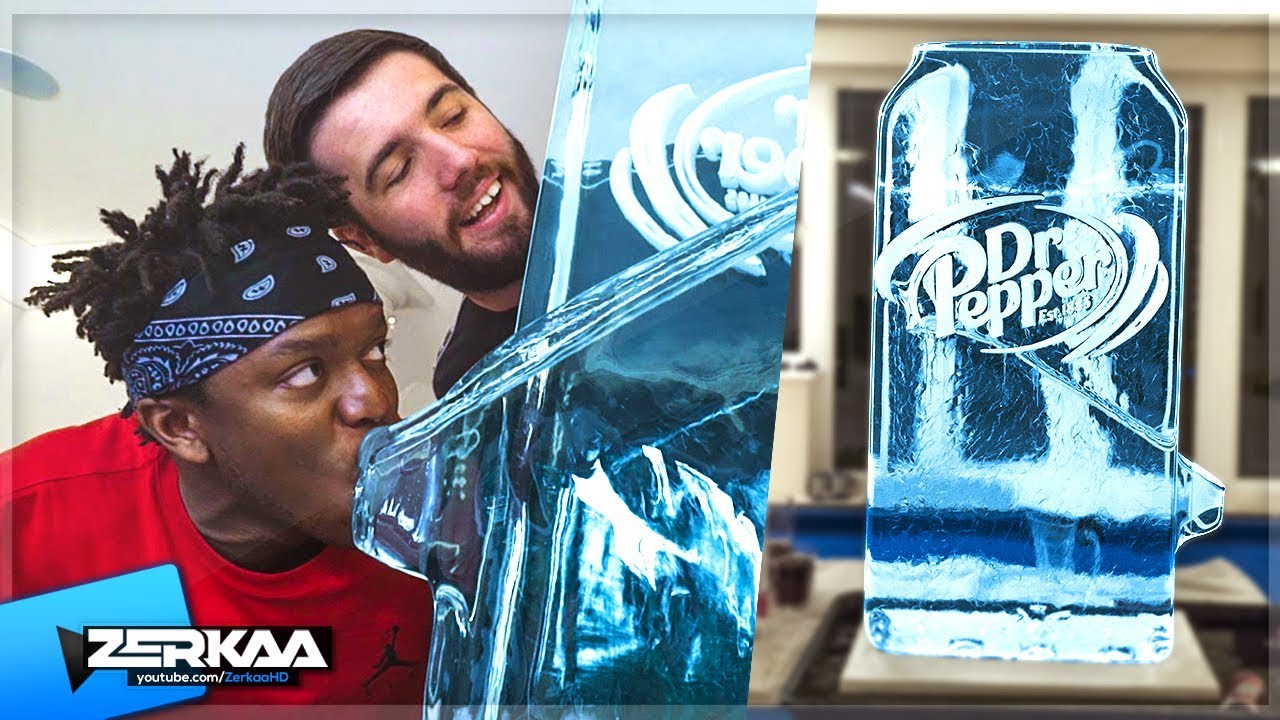 WE GOT A GIANT DR PEPPER ICE SCULPTURE!