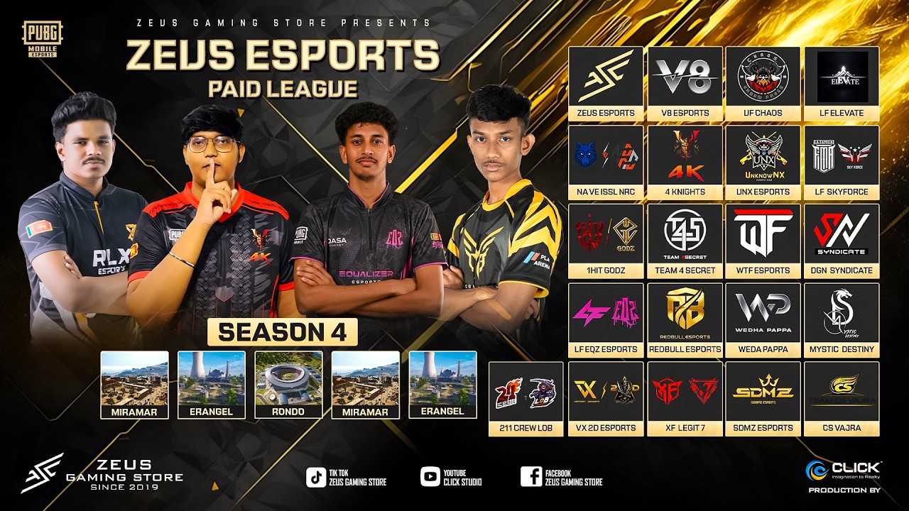 ZEUS ESPORTS $100 PAID LEAGUE | SEASON 4 #ISSL #EQZ #GODZ #VE  #SDMZ #pubgmobile