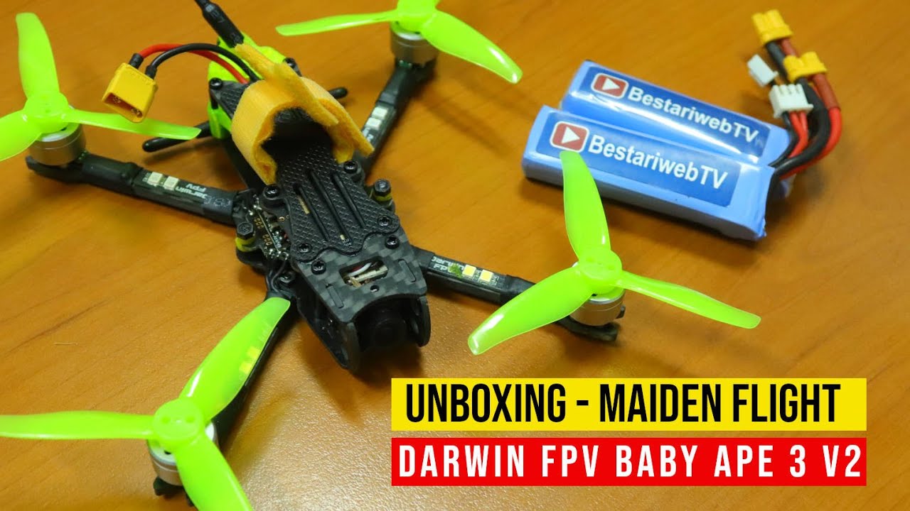 unboxing & test terbang Darwin fpv baby ape 3 V2 Drone fpv murah cocok untuk pemula