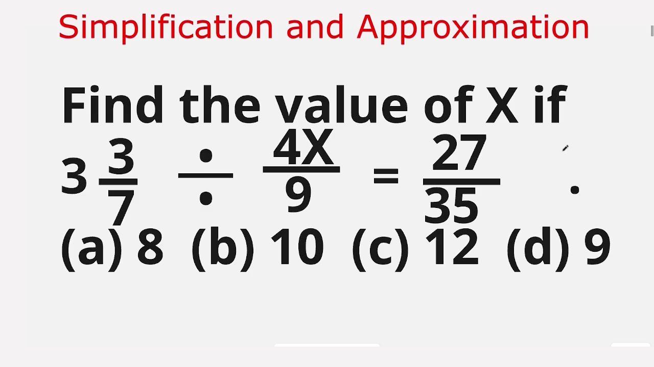 Simplification and Approximation  Question 15