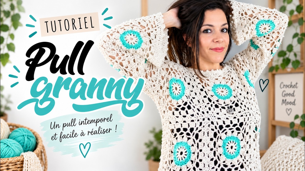 TUTO comment faire un pull au crochet avec des granny square