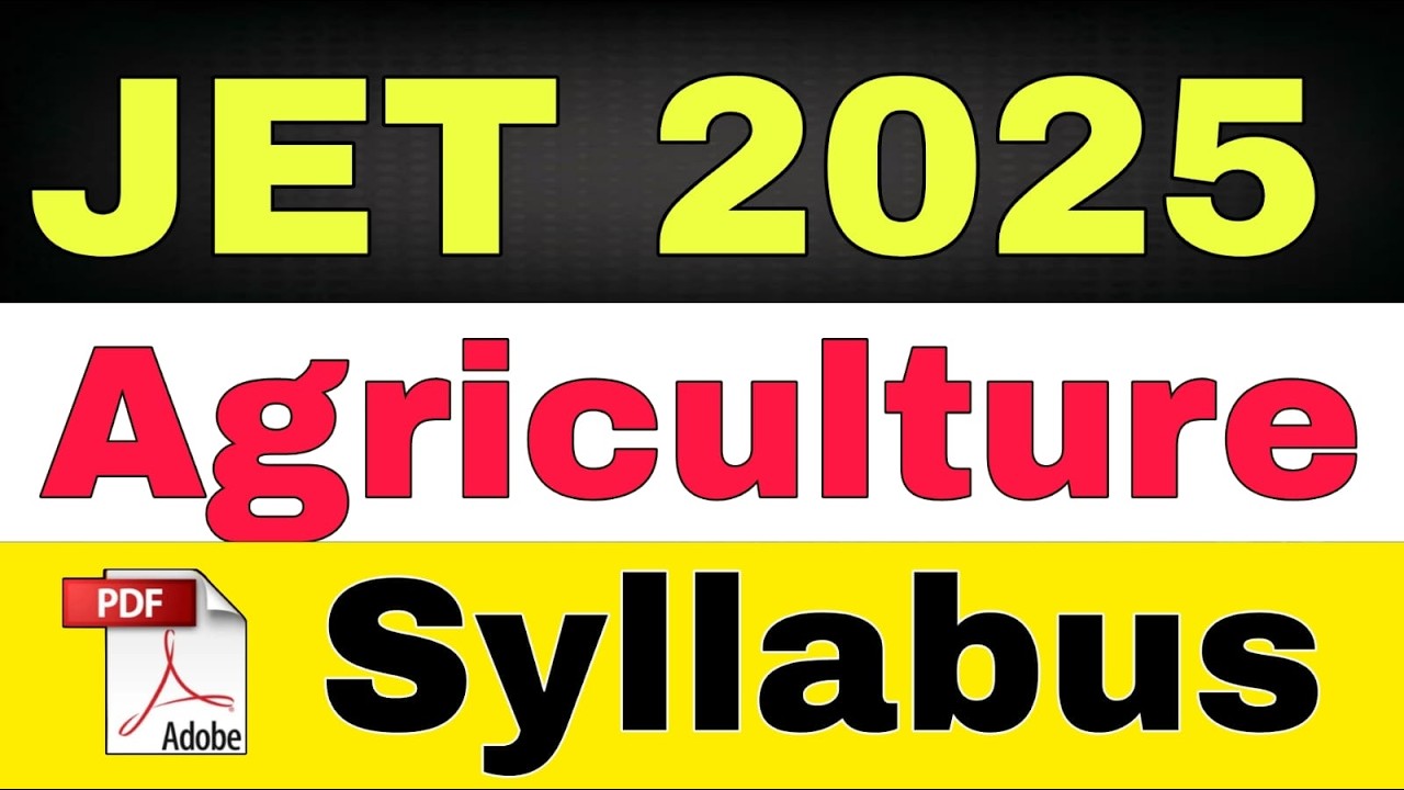 JET 2025 Syllabus | Agriculture Syllabus in Hindi & English #jet2025
