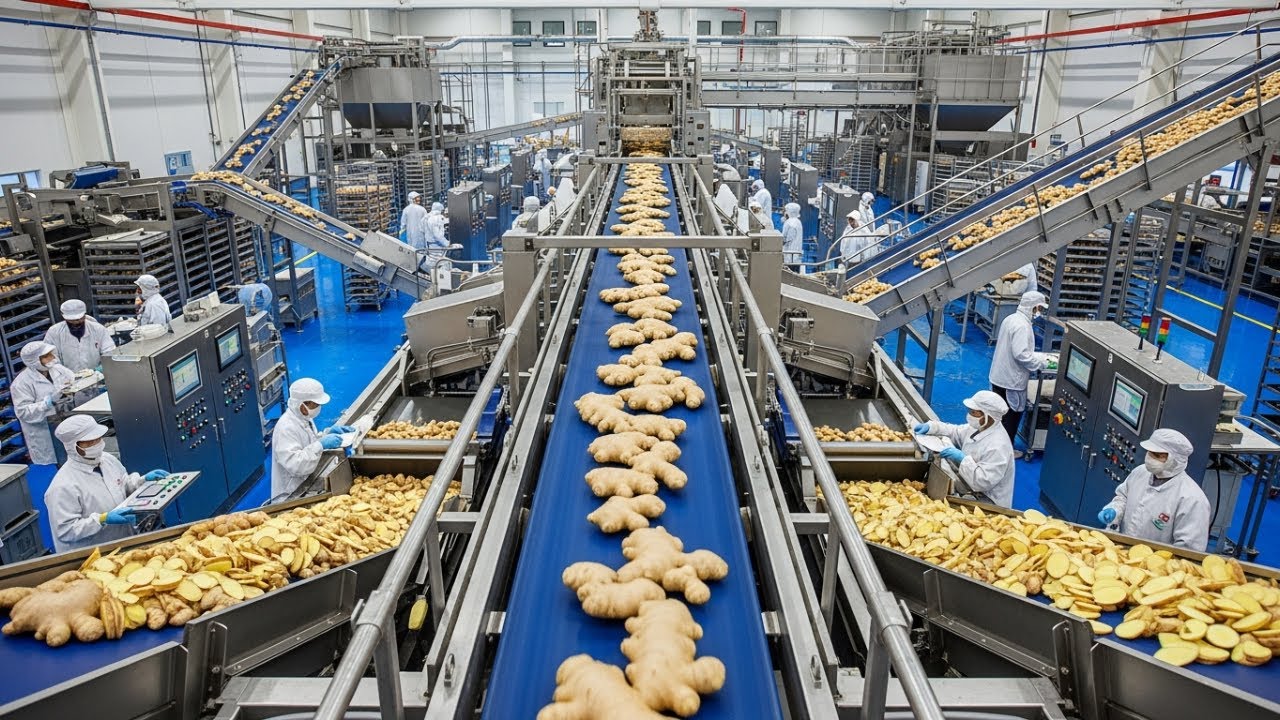 Inside a Modern Ginger Factory: From Fresh Ginger to Finished Products (Full Process)