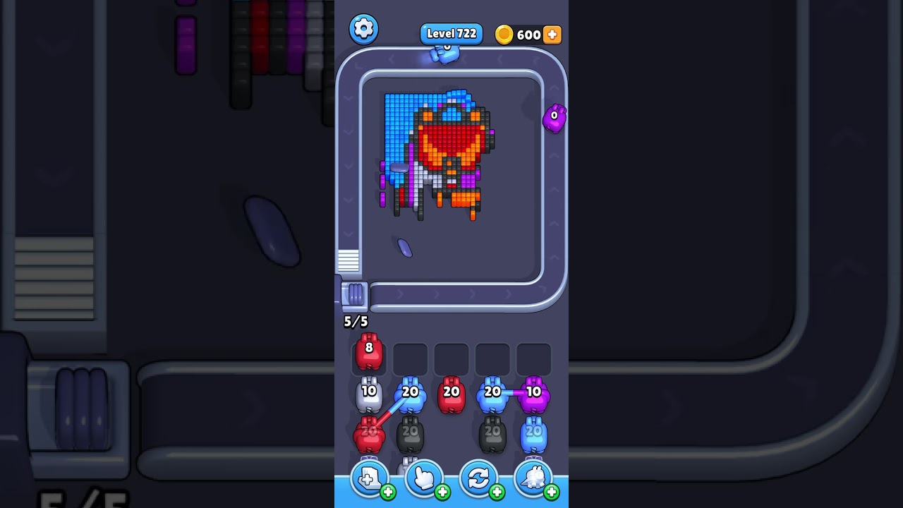 Solving pixel flow level 722 
