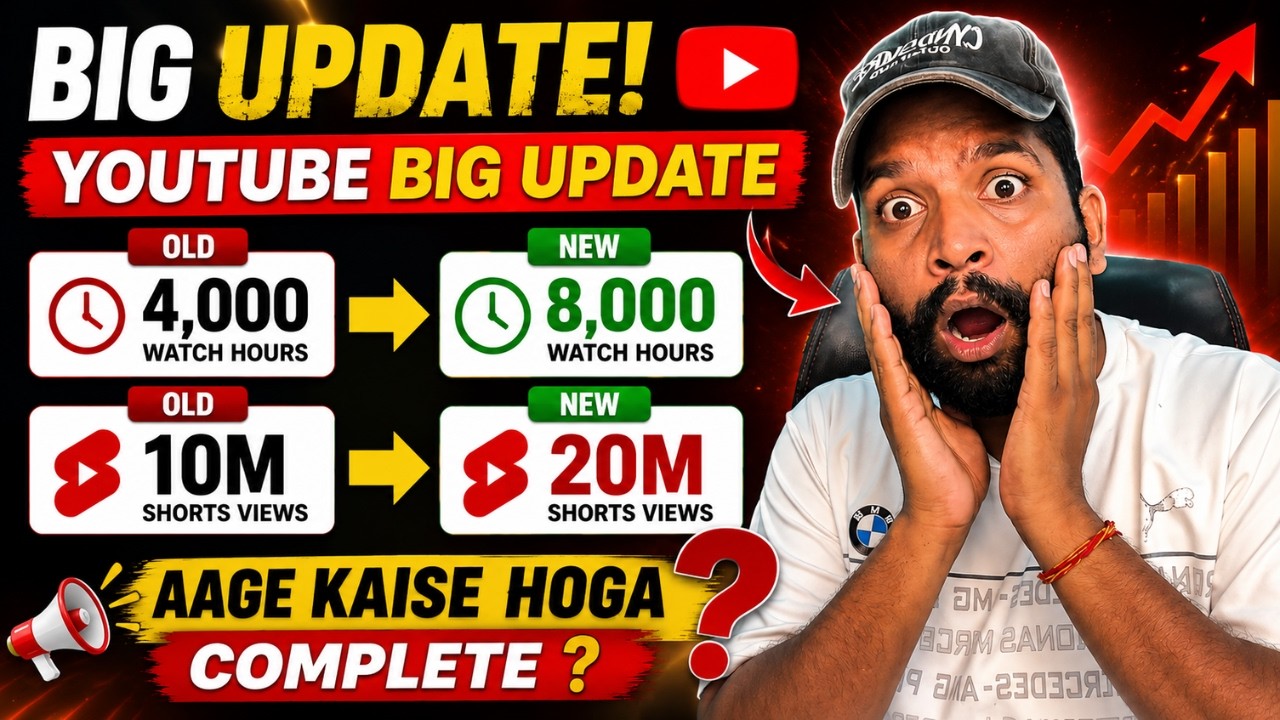 🔥 BIG UPDATE! YouTube Monetization ke Liye Ab 8000 Hours Watch Time? 😱 New Rule 2026