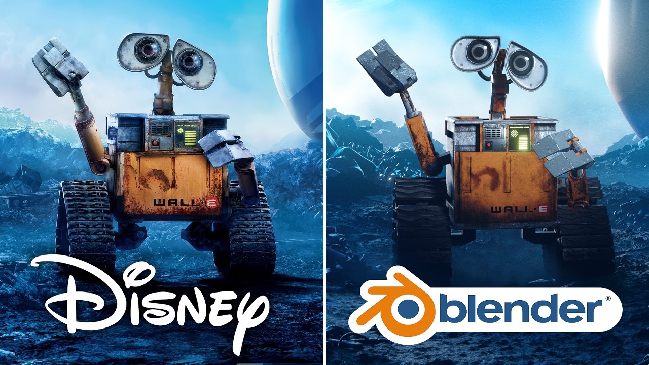 Я воссоздал постер WALL-E в Blender.