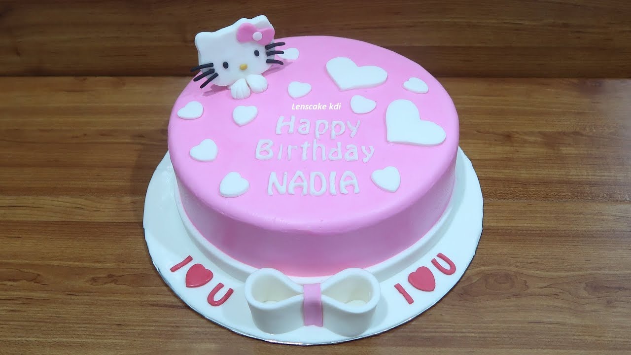 Tanpa Spuit! Cara Membuat Kue Ulang Tahun Hello Kitty Cake Simpel