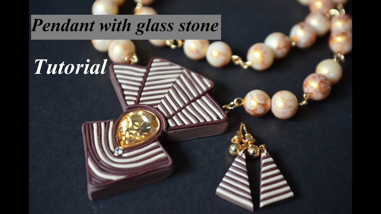 polymer clay pendant Fimo tutorial кулон и серьги из полимерной глины экструдерная техника