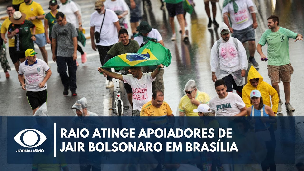 Raio atinge grupo que esperava por protesto a favor de Bolsonaro no DF