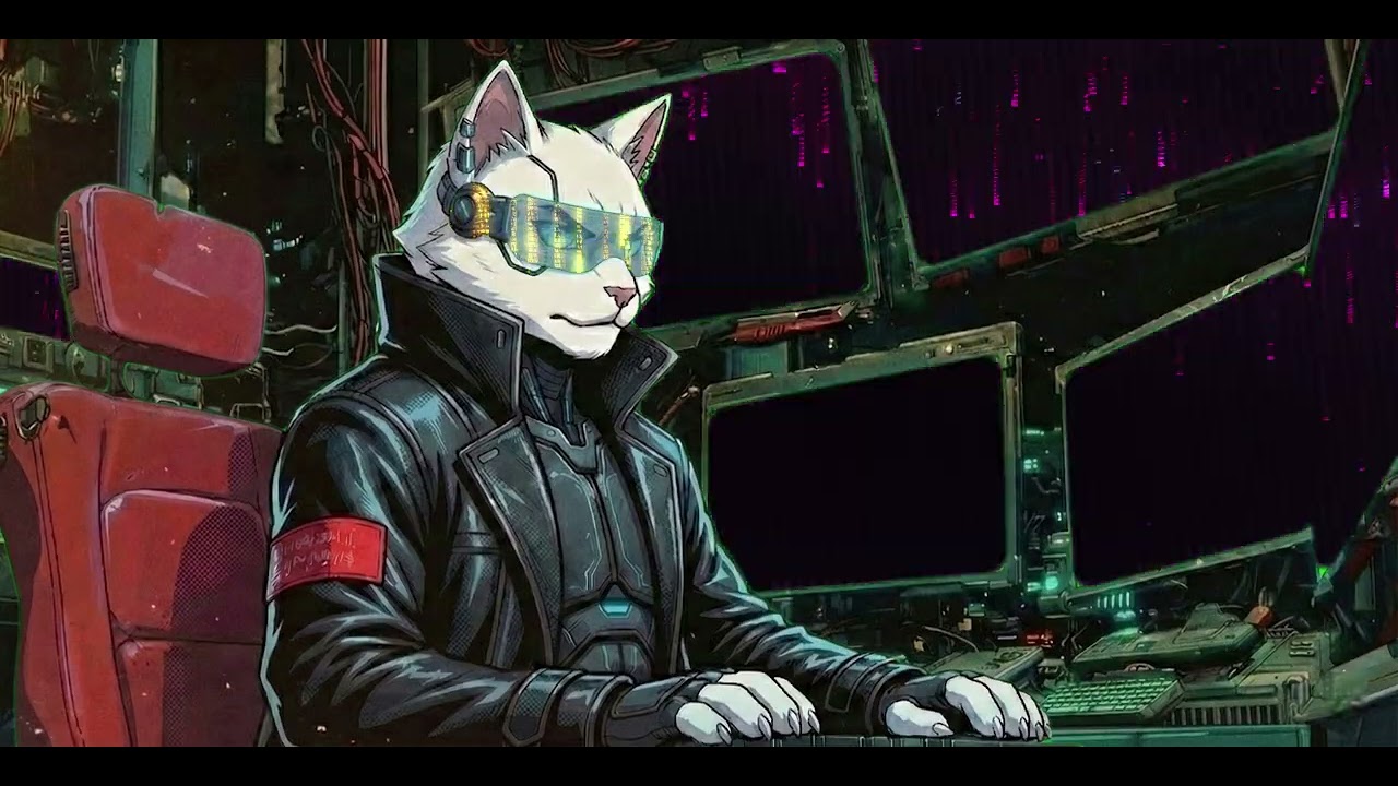Cyberpunk Darksynth / Coding & Gaming Music • NEON CATS 🕶️ Lieutenant CIPHER // System Override