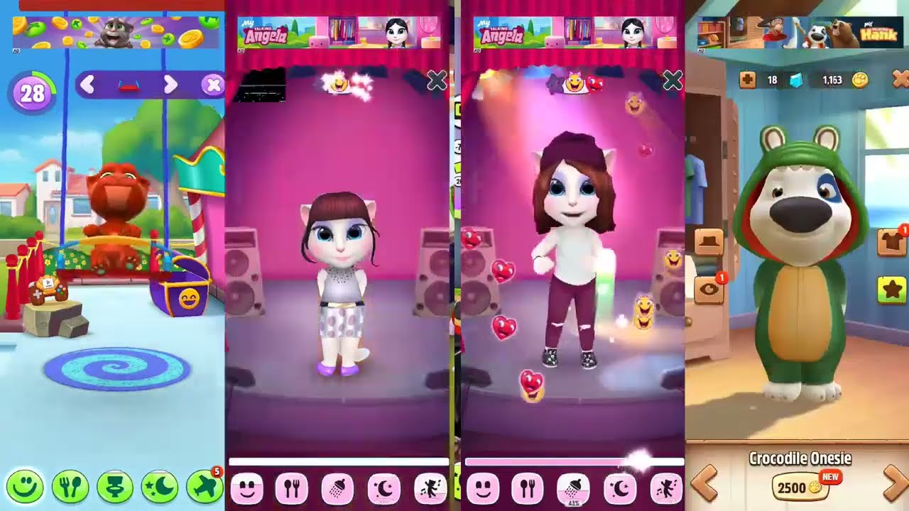My Talking Tom 2 vs My Talking Angela vs My Talking Hank Gameplay Android ios 