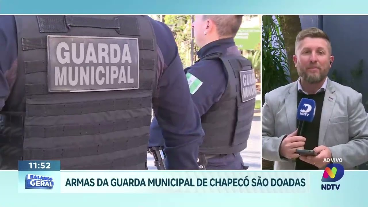 Guarda Municipal de Chapecó doa armas para apoiar Araquari no Norte