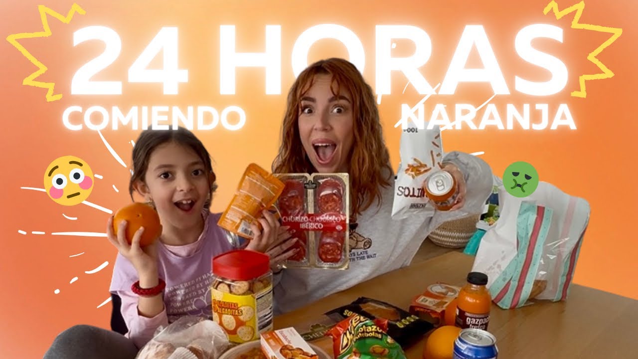VLOG: 24 HORAS comiendo de color NARANJA😳🟠