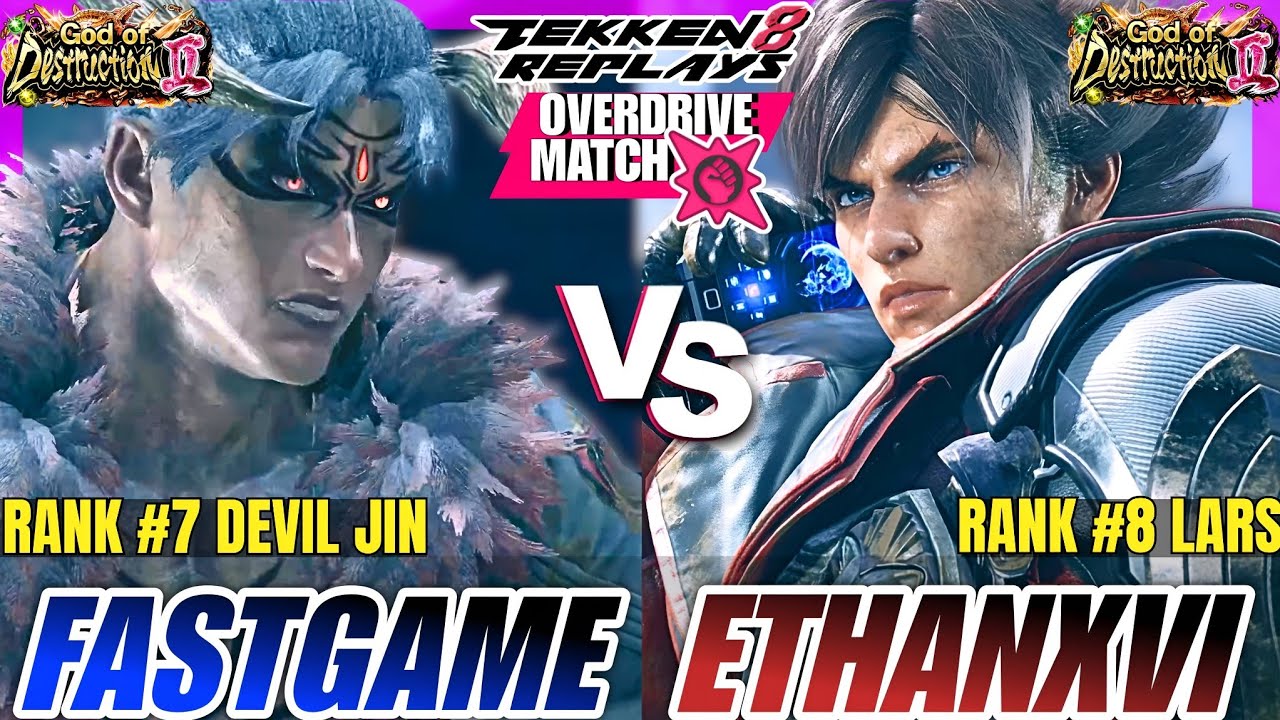 Tekken 8 - PlzFastGame (Devil Jin) vs EthanXVI (Lars) - Epic Ranked Match