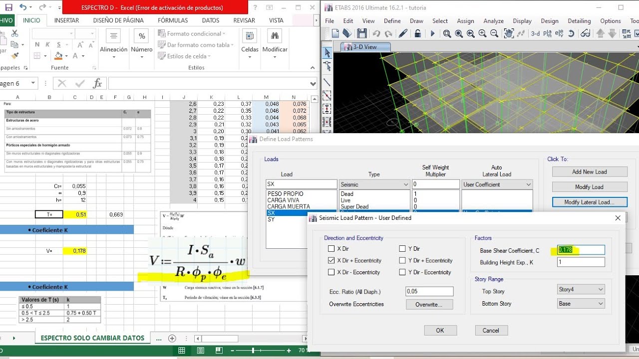 Análisis Sísmico Con las NORMAS NEC en ETABS (clase3)