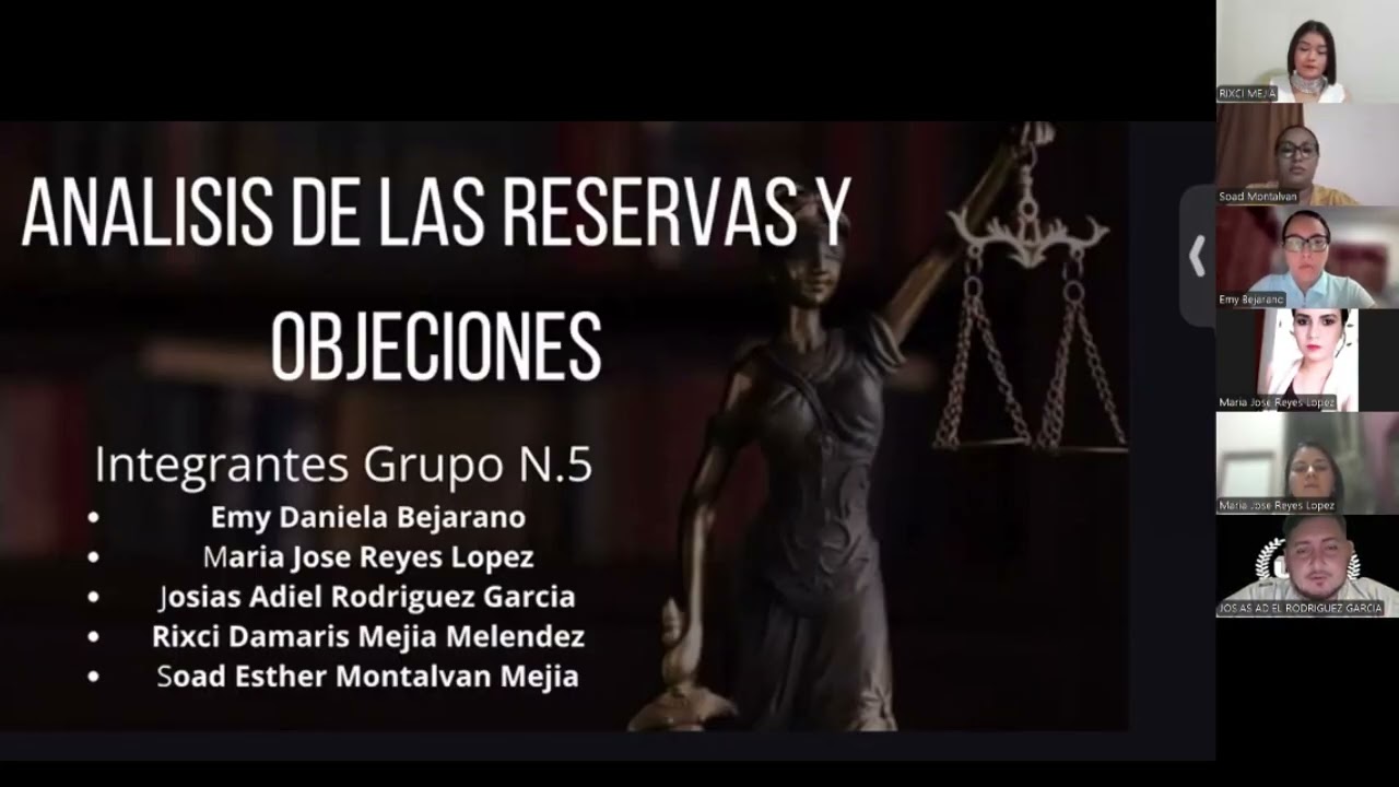 RESERVAS Y OBJECIONES   GRUPO No 5   DERECHO DE LOS TRATADOS