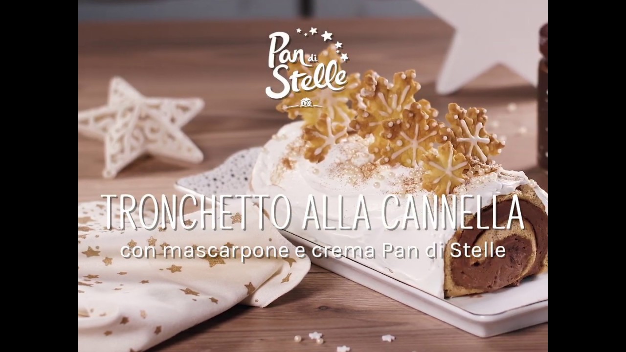 Tronchetto alla cannella con mascarpone e Crema Pan di Stelle.