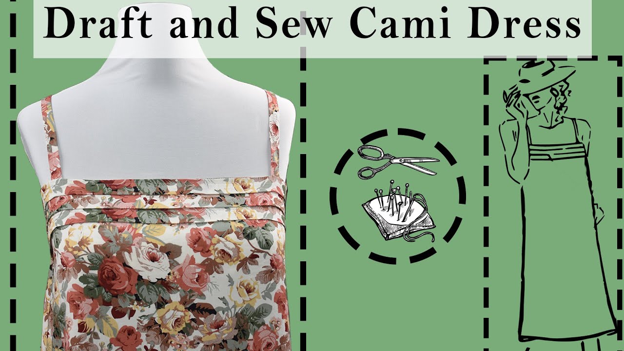 DIY- Draft And Sewing Cami Dress With Pleats| Sewing Tutorial