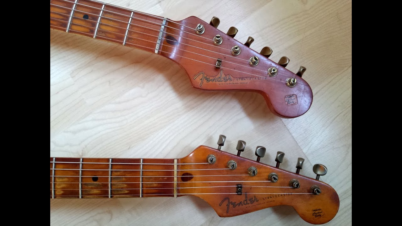 1. Comparison 1982 and 1983 Fender Stratocaster 1957 RI