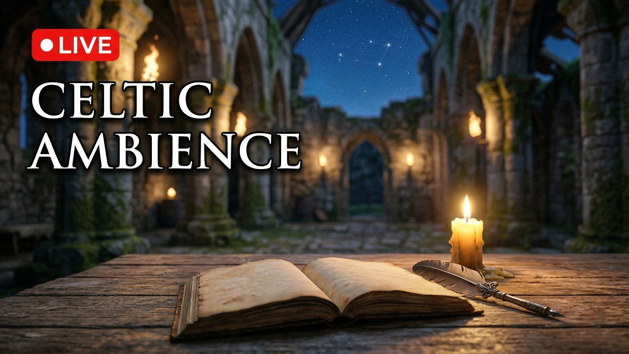 🔴 LIVE: Late Night Focus & Sleep • Celtic Ruined Abbey Ambience