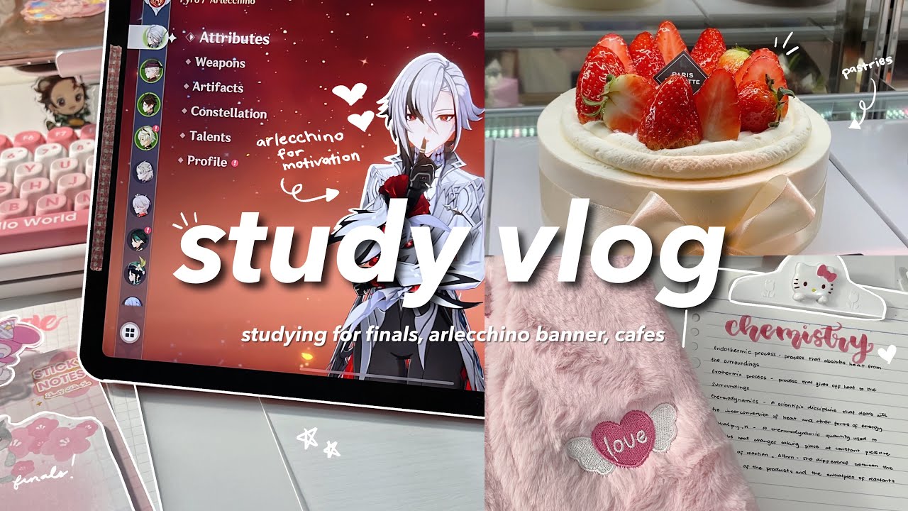 4am study vlog 📓🍓life of a graduating STEM student, finals, muji cafe, playing genshin ft. XPPen