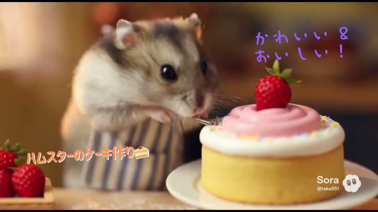 Хомяк готовит (торт 🍰) #Поколение ИИ #хомяк