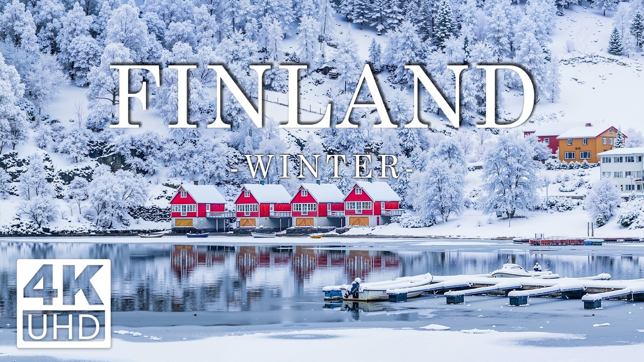 Finland 4K 🇫🇮 Magical Winter in Lapland, Reindeers & Frozen Forests | Relaxing Scenery