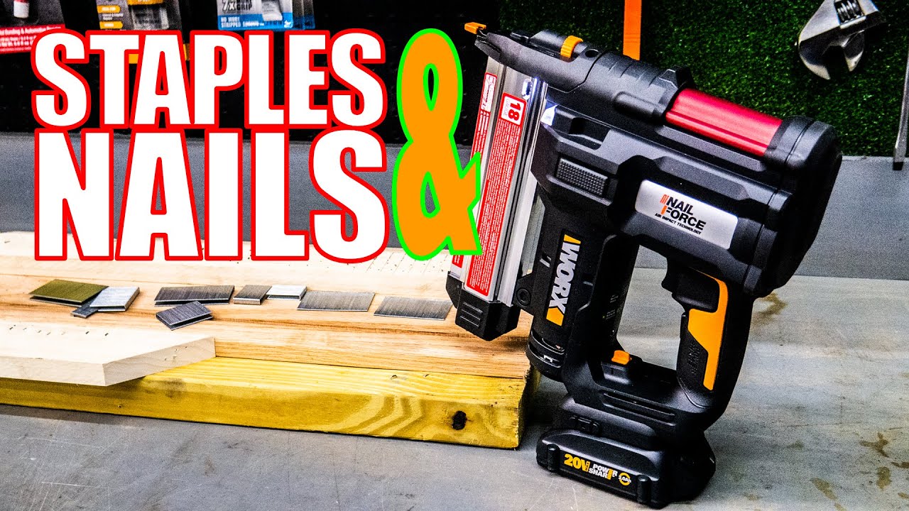 SHOOT NAILS & STAPLES - Worx 20V WX840L 18-Gauge Nailer Stapler
