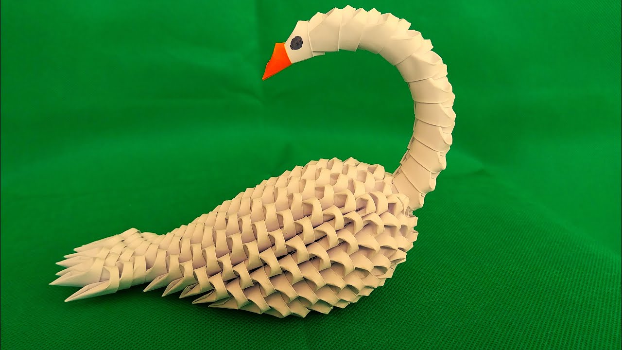 How to make 3d origami swan (245 pieces) | DIY paper swan